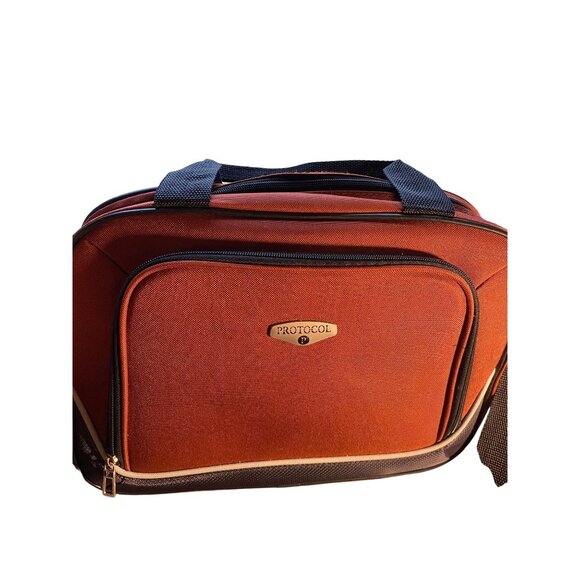 Protocol Carry-On Duffel Bag With Shoulder Strap & Dual Handles In Rust Orange - Picture 3 of 7
